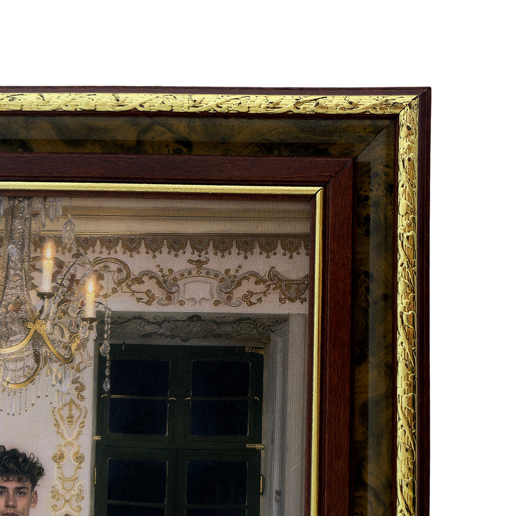 Blake in The Drawing Room at Night Male Nude Portrait NSFW MATURE 11"x14" Canvas Art Print Vintage Frame