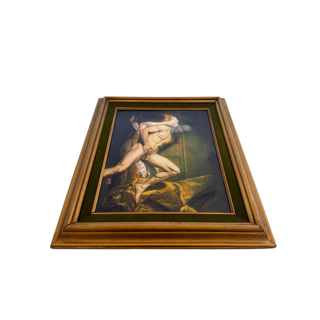 Reclining Nude in the Green Room Vintage Framed Male Nude Art NSFW MATURE 11"x14" Print in Restored Vintage Framed 11"x14"