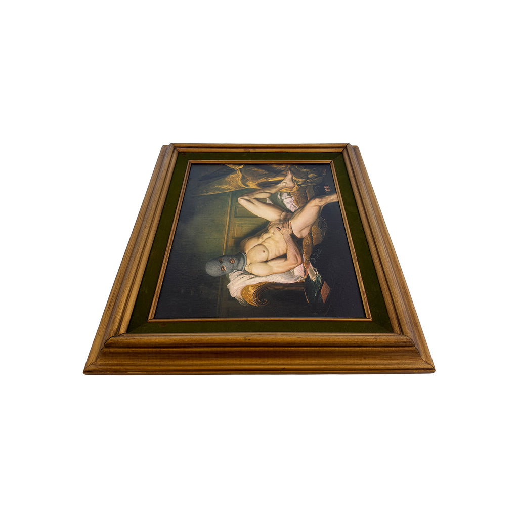 Reclining Nude in the Green Room Vintage Framed Male Nude Art NSFW MATURE 11"x14" Print in Restored Vintage Framed 11"x14"