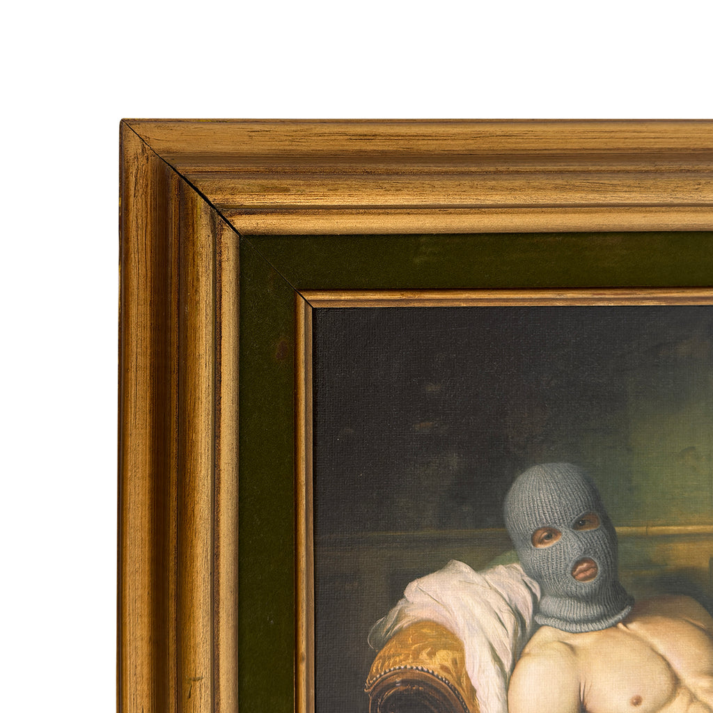 Reclining Nude in the Green Room Vintage Framed Male Nude Art NSFW MATURE 11"x14" Print in Restored Vintage Framed 11"x14"