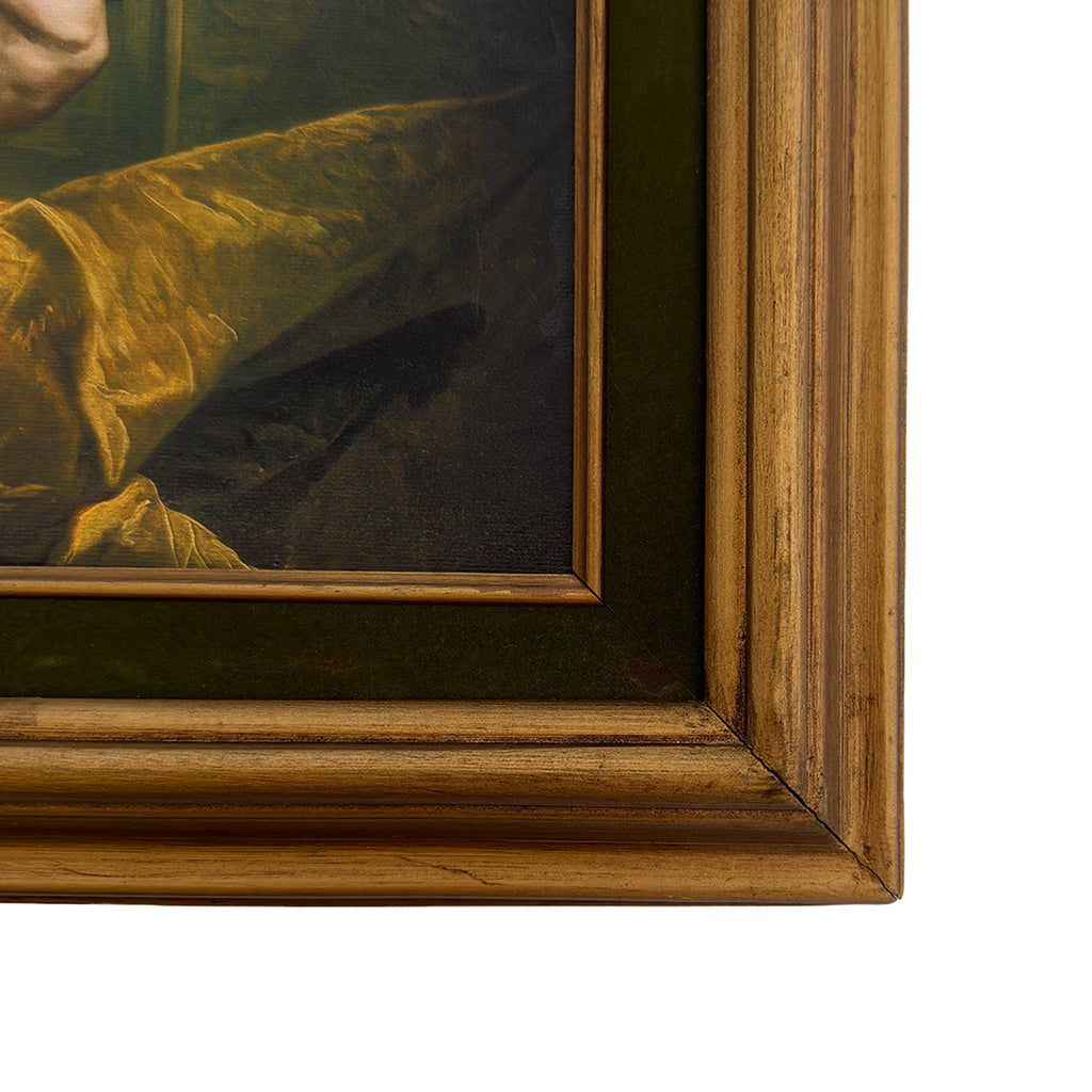 Reclining Nude in the Green Room Vintage Framed Male Nude Art NSFW MATURE 11"x14" Print in Restored Vintage Framed 11"x14"