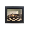Reclining Nude in Afternoon Light Canvas Art Print 8"x10" in Vintage Frame 11"x13"