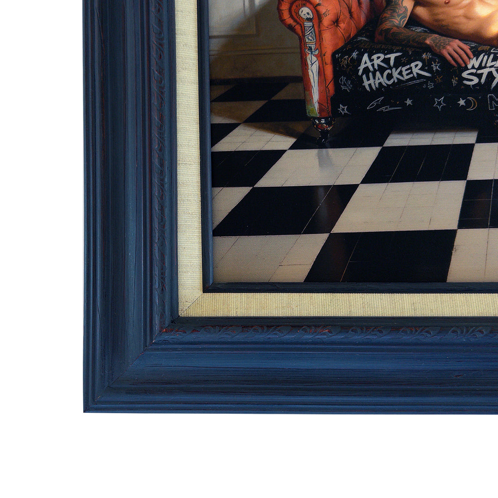 Reclining Nude in Afternoon Light Canvas Art Print 16"x20" in Vintage Frame 23"27"