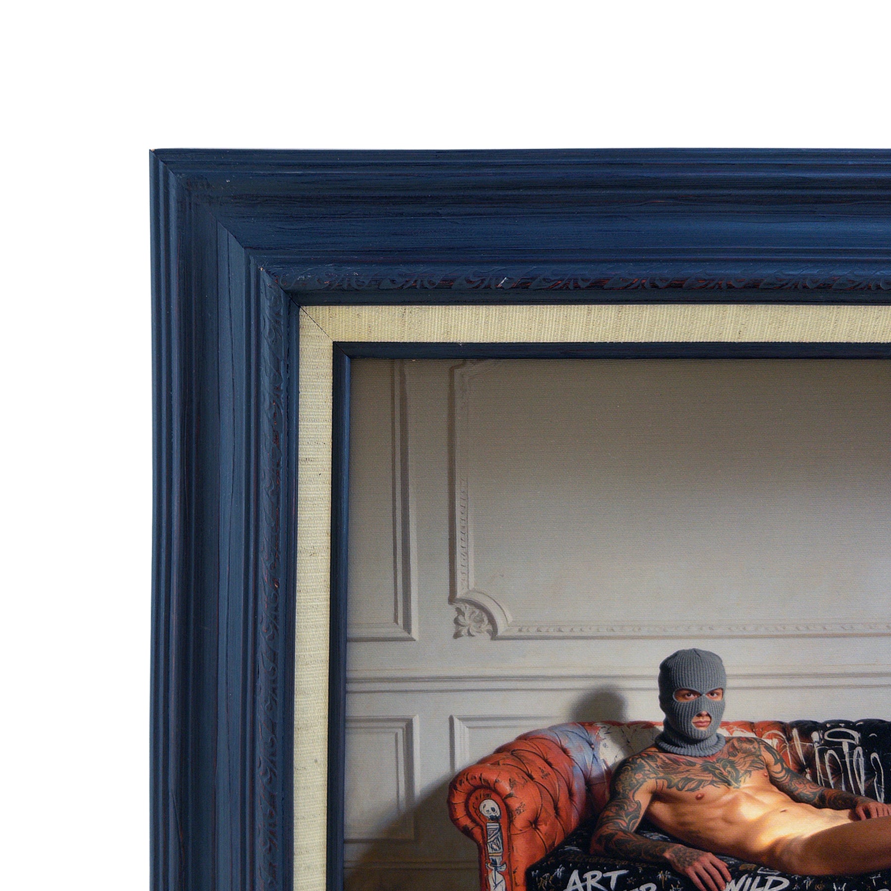 Reclining Nude in Afternoon Light Canvas Art Print 16"x20" in Vintage Frame 23"27"