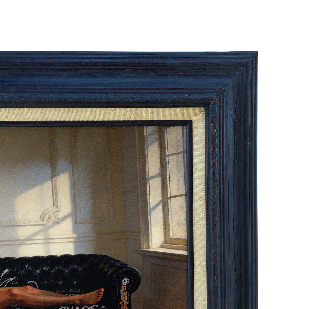Reclining Nude in Afternoon Light Canvas Art Print 16"x20" in Vintage Frame 23"27"