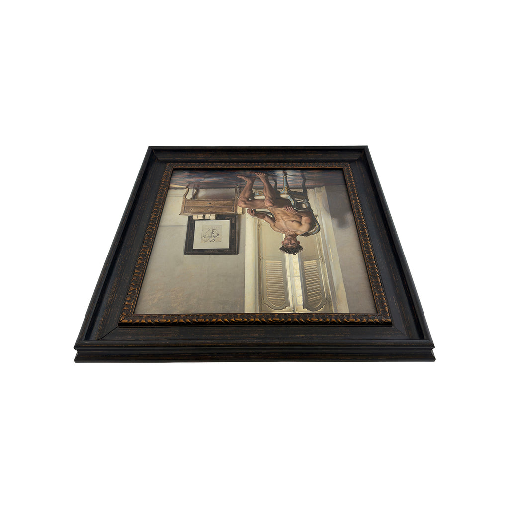 Blake and Picasso 10"x10 Canvas Board Print in Vintage Frame Under Glass 13.5"x13.5"