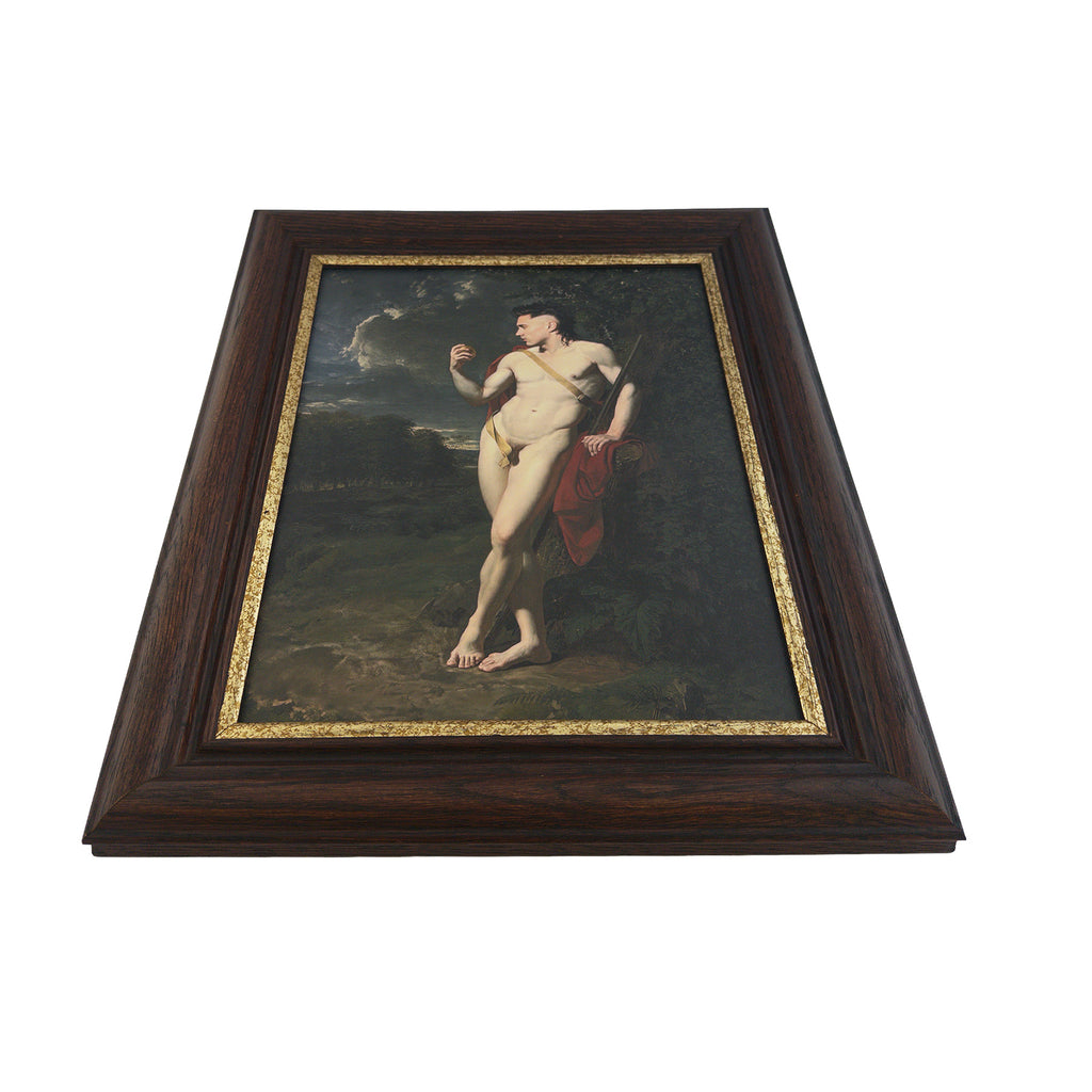 Saxon as Paris Original Art by Trophy Husband 11"x14" Canvas Board Print in Vintage Frame 15"x18"