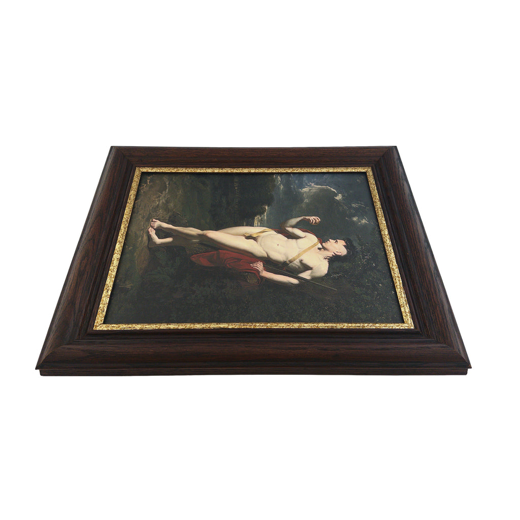 Saxon as Paris Original Art by Trophy Husband 11"x14" Canvas Board Print in Vintage Frame 15"x18"