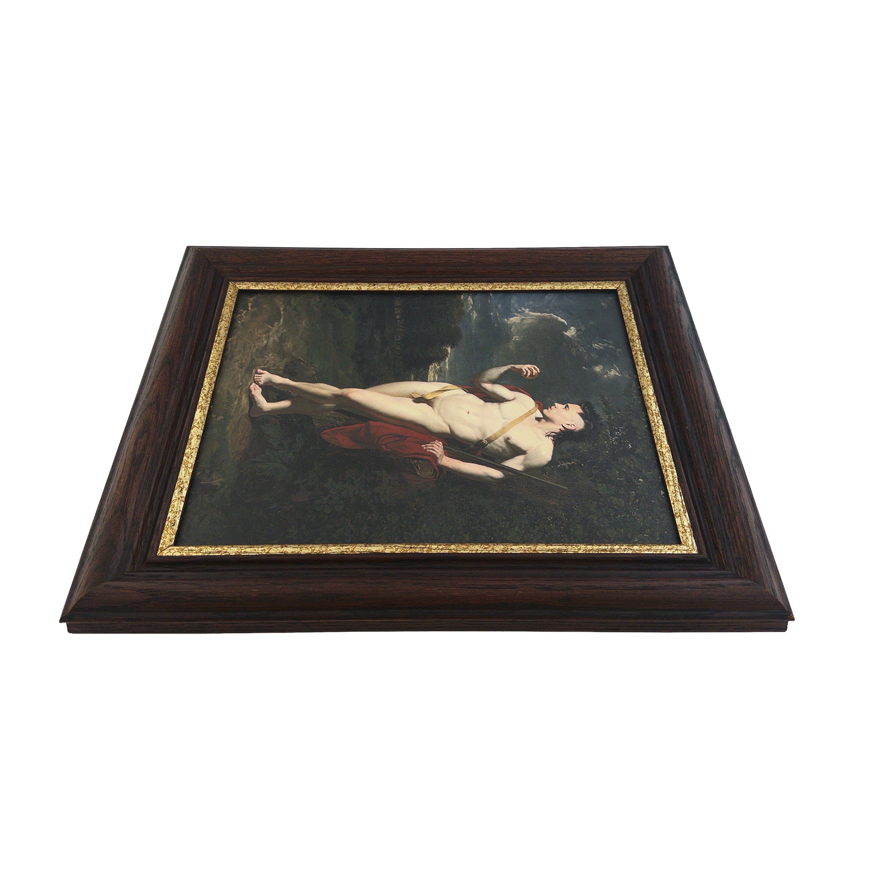 Saxon as Paris Original Art by Trophy Husband 11"x14" Canvas Board Print in Vintage Frame 15"x18"