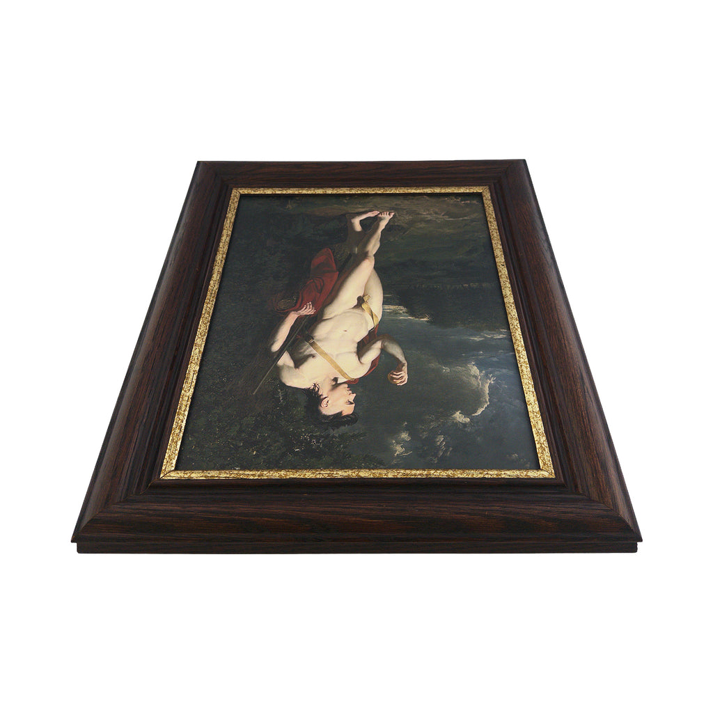 Saxon as Paris Original Art by Trophy Husband 11"x14" Canvas Board Print in Vintage Frame 15"x18"
