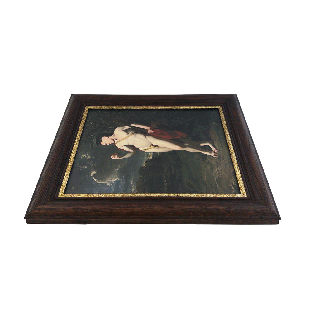 Saxon as Paris Original Art by Trophy Husband 11"x14" Canvas Board Print in Vintage Frame 15"x18"