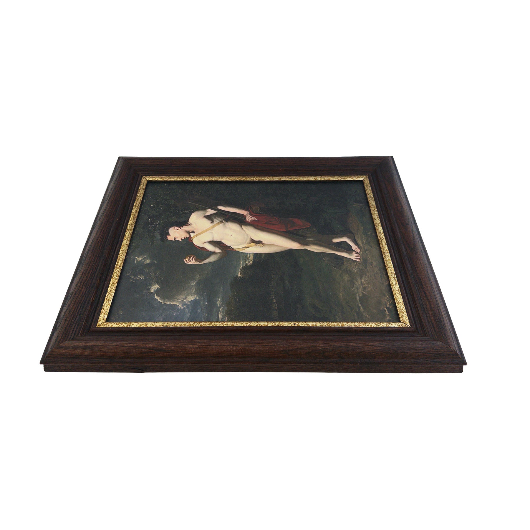 Saxon as Paris Original Art by Trophy Husband 11"x14" Canvas Board Print in Vintage Frame 15"x18"