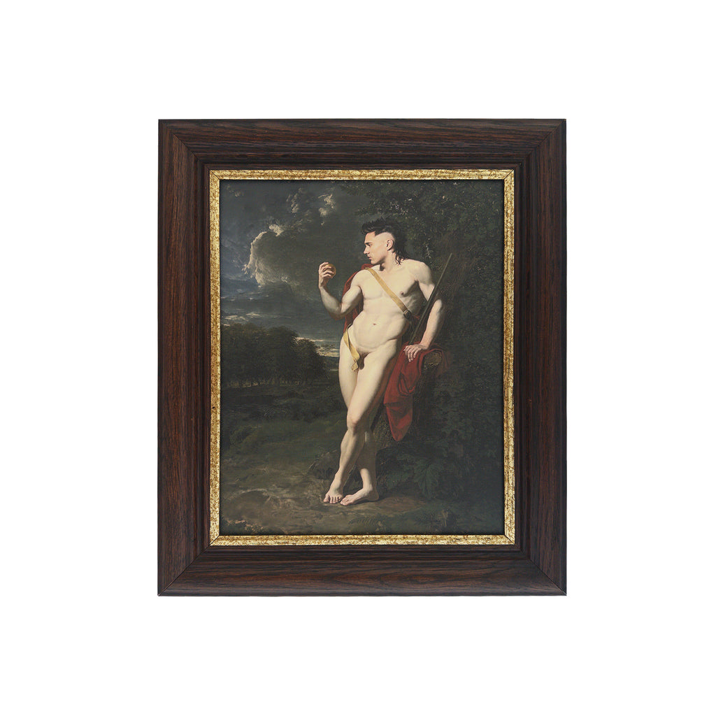 Saxon as Paris Original Art by Trophy Husband 11"x14" Canvas Board Print in Vintage Frame 15"x18"