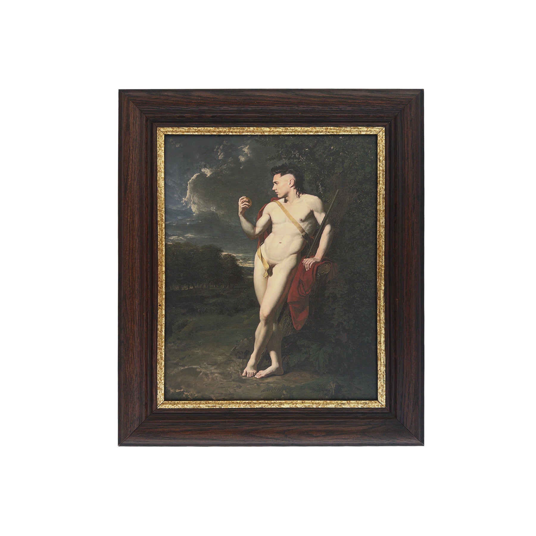 Saxon as Paris Original Art by Trophy Husband 11"x14" Canvas Board Print in Vintage Frame 15"x18"