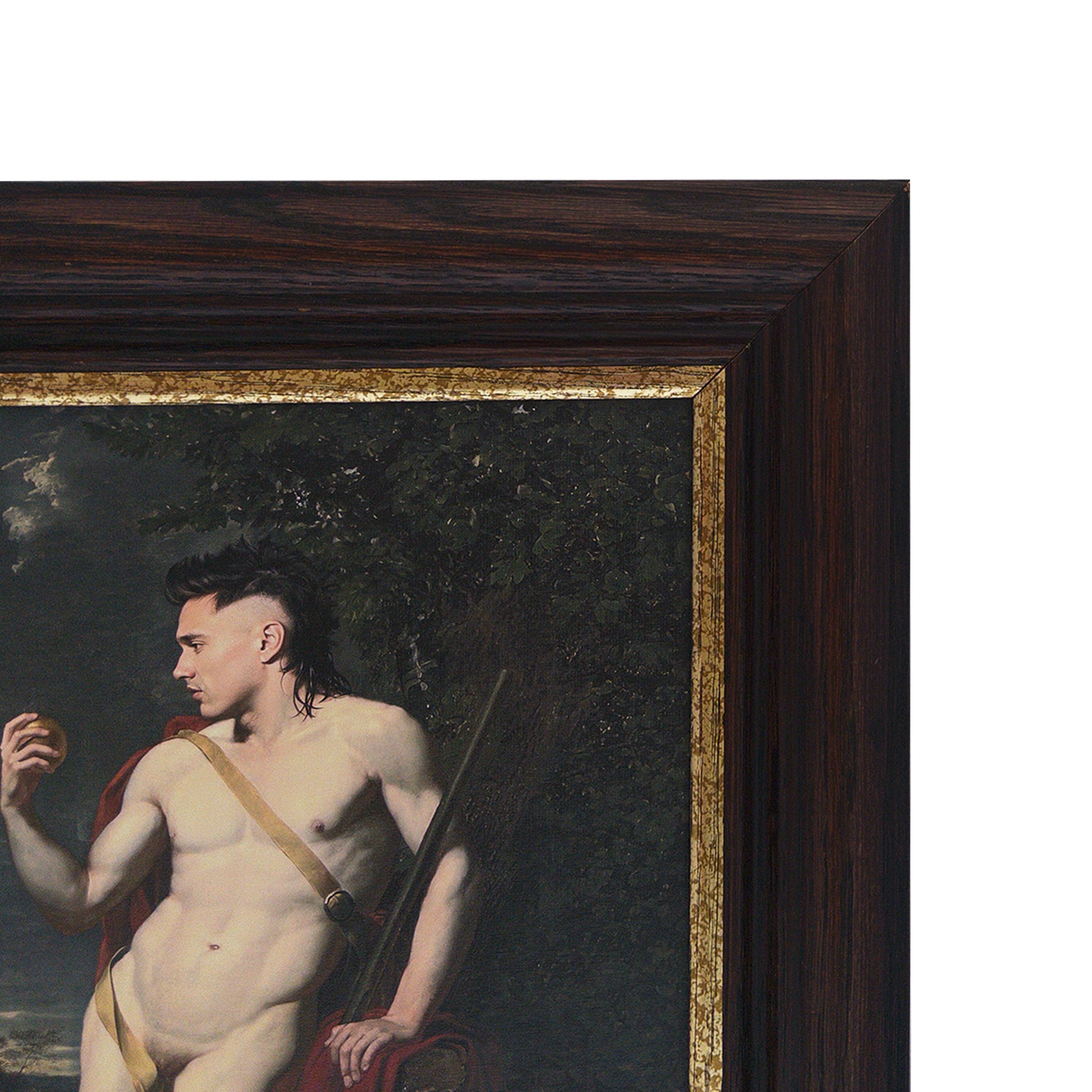 Saxon as Paris Original Art by Trophy Husband 11"x14" Canvas Board Print in Vintage Frame 15"x18"