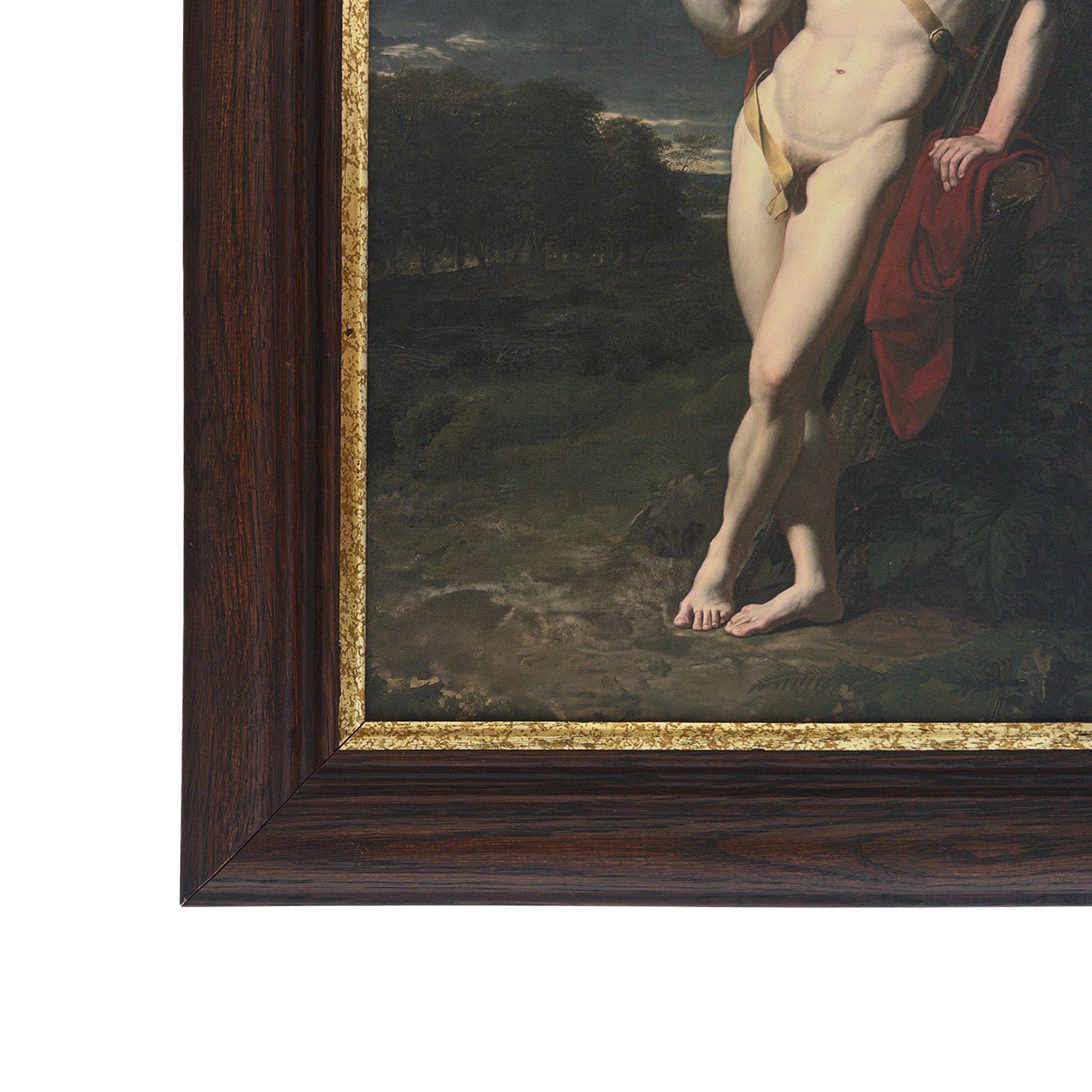 Saxon as Paris Original Art by Trophy Husband 11"x14" Canvas Board Print in Vintage Frame 15"x18"