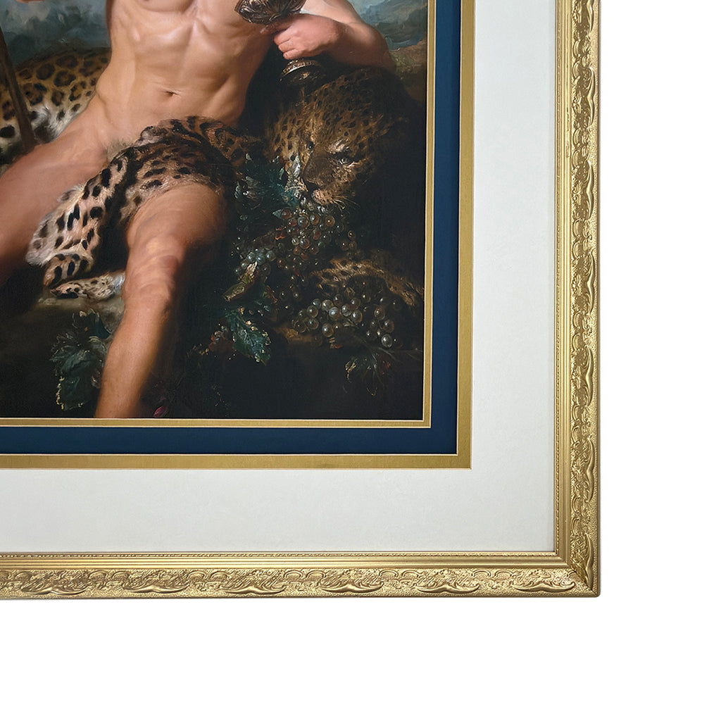 Nate as Triumph of Bacchus 20"x26" Canvas Print Art Set in Fully Restored Vintage Frame Under Glass 33"x39"