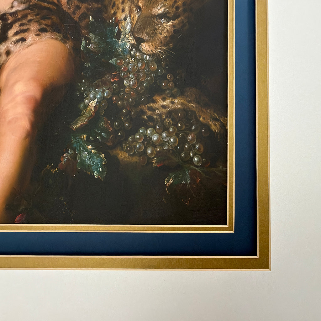 Nate as Triumph of Bacchus Restored Vintage Frame Under Glass 23"x39"