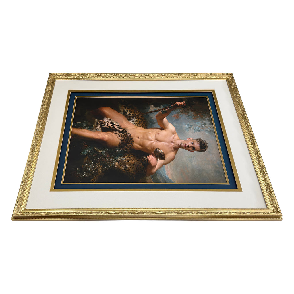 Nate as Triumph of Bacchus Restored Vintage Frame Under Glass 23"x39"