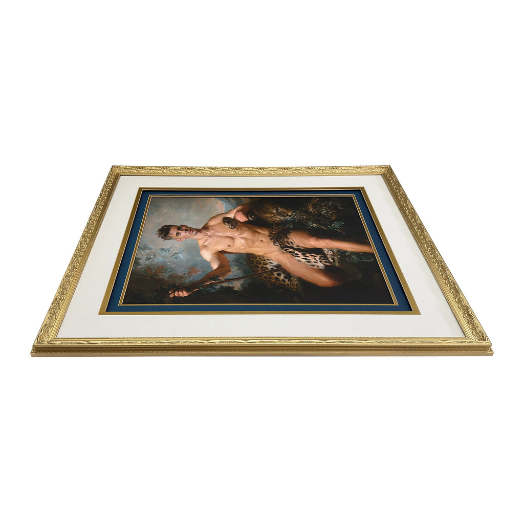 Nate as Triumph of Bacchus 20"x26" Canvas Print Art Set in Fully Restored Vintage Frame Under Glass 33"x39"