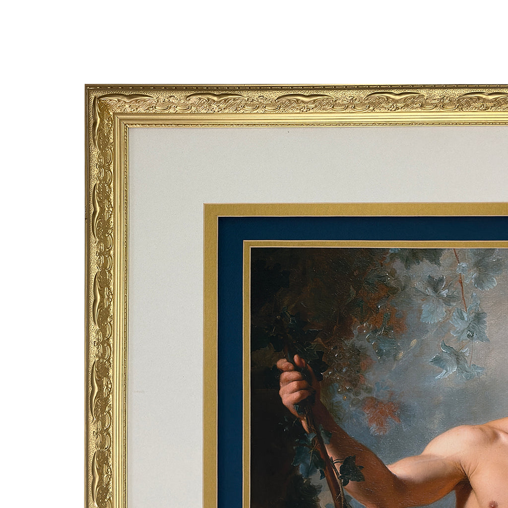 Nate as Triumph of Bacchus 20"x26" Canvas Print Art Set in Fully Restored Vintage Frame Under Glass 33"x39"