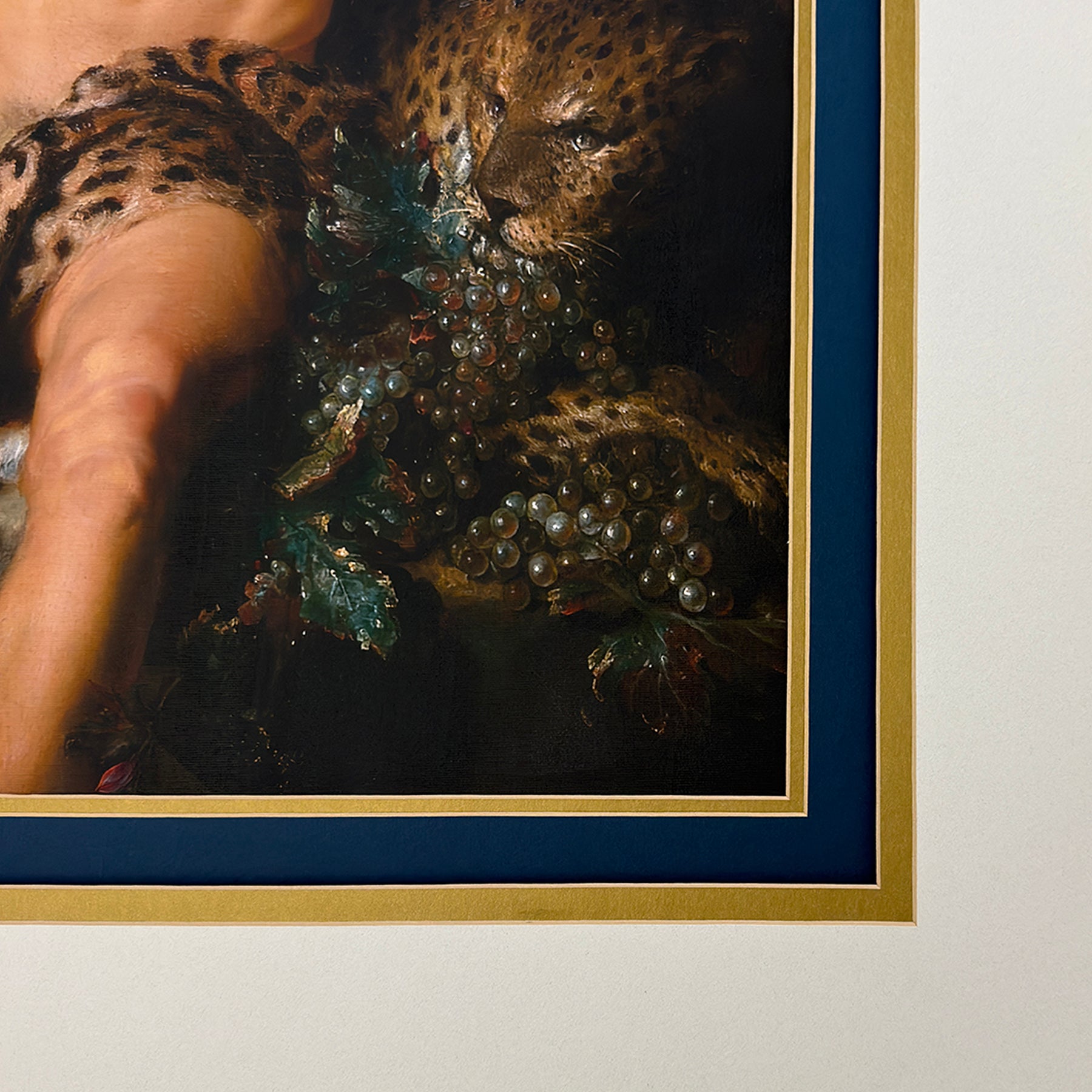 Nate as Triumph of Bacchus 20"x26" Canvas Print Art Set in Fully Restored Vintage Frame Under Glass 33"x39"