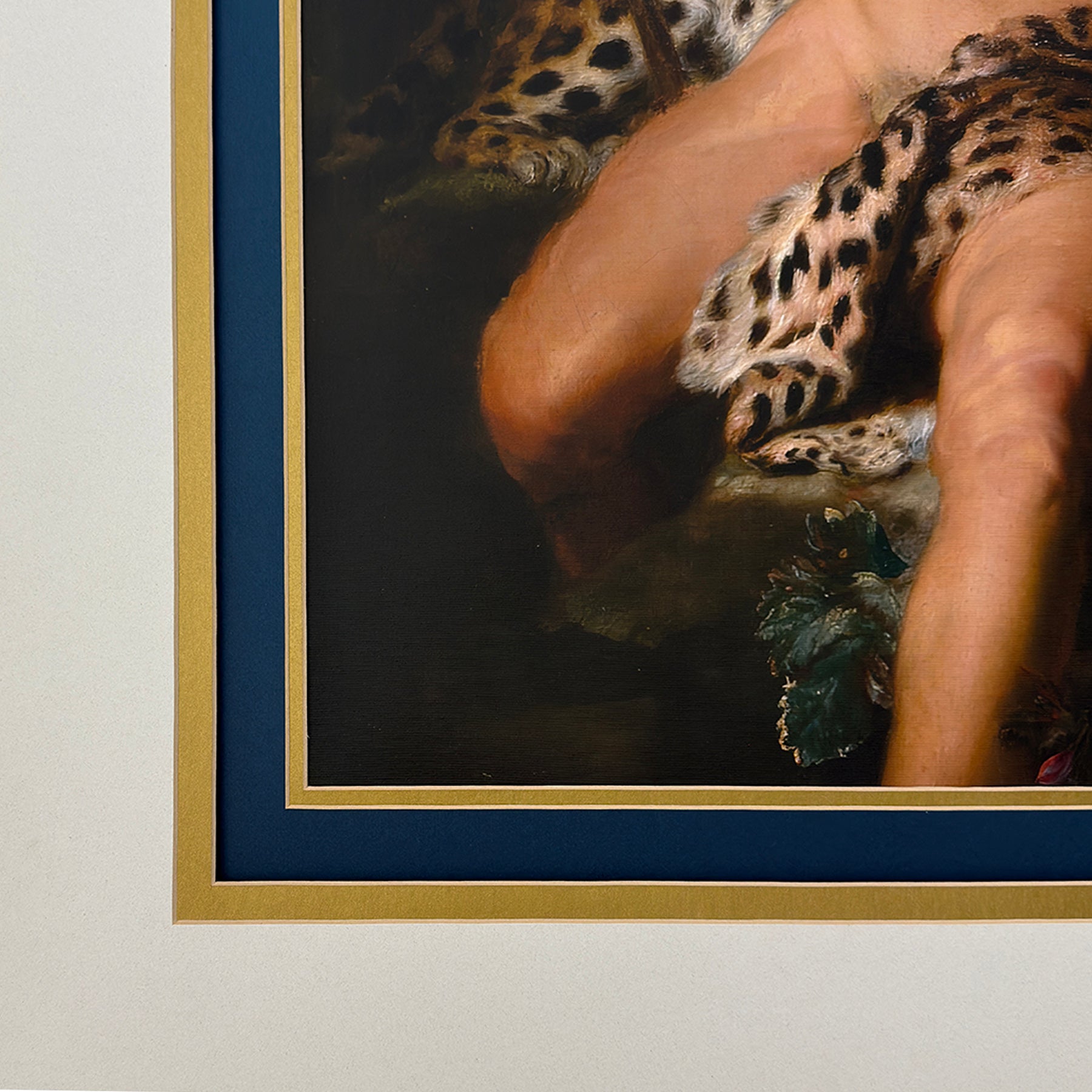 Nate as Triumph of Bacchus 20"x26" Canvas Print Art Set in Fully Restored Vintage Frame Under Glass 33"x39"