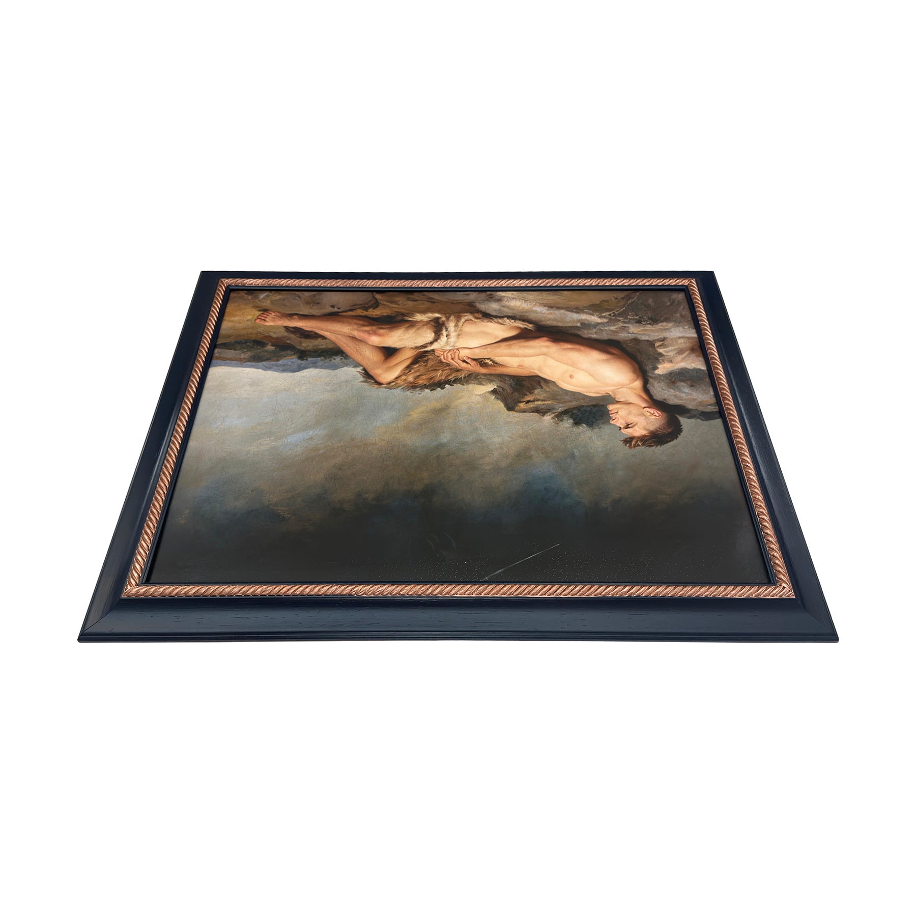 Alex as Sleeping Shepherd Stretch Canvas 23"x31" Restored Custom Painted  Frame 28"x37"