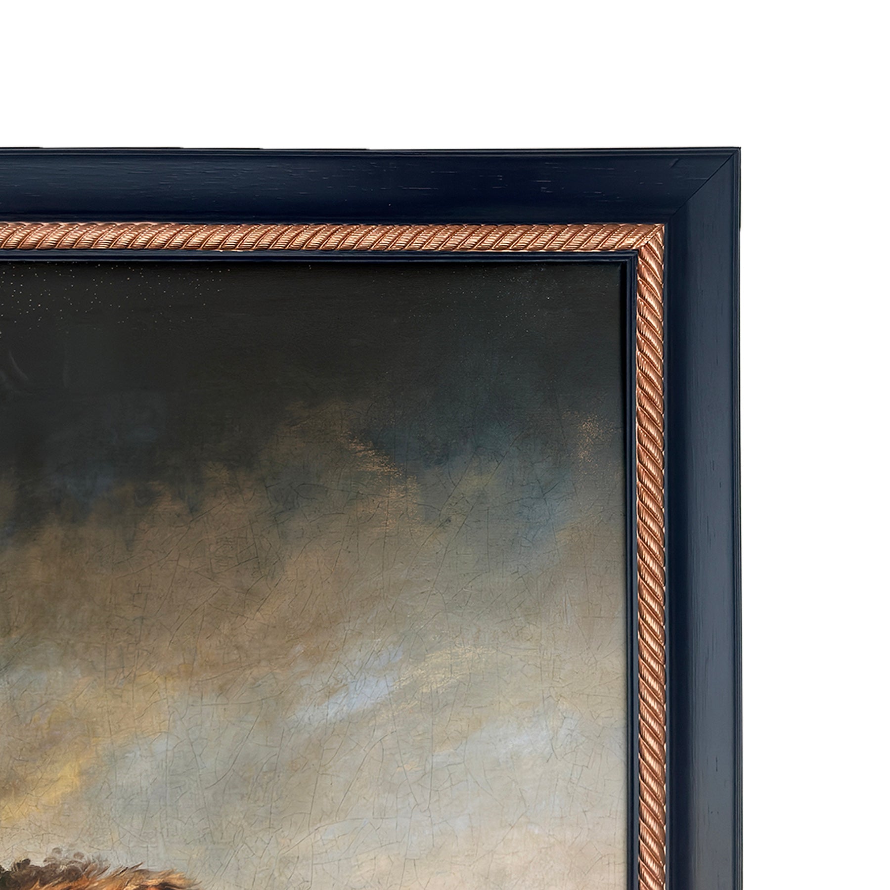 Alex as Sleeping Shepherd Stretch Canvas 23"x31" Restored Custom Painted  Frame 28"x37"