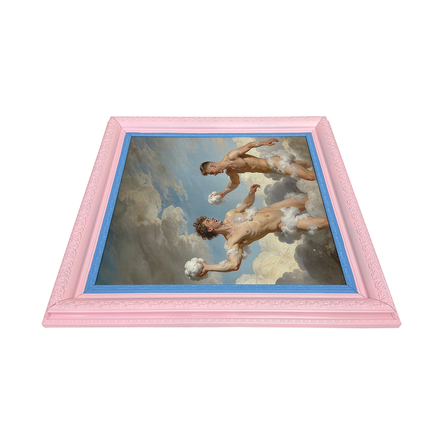 Alex and Blake in The Clouds Stretch Canvas Art Print in Custom Painted Ornate Frame 30"x30"