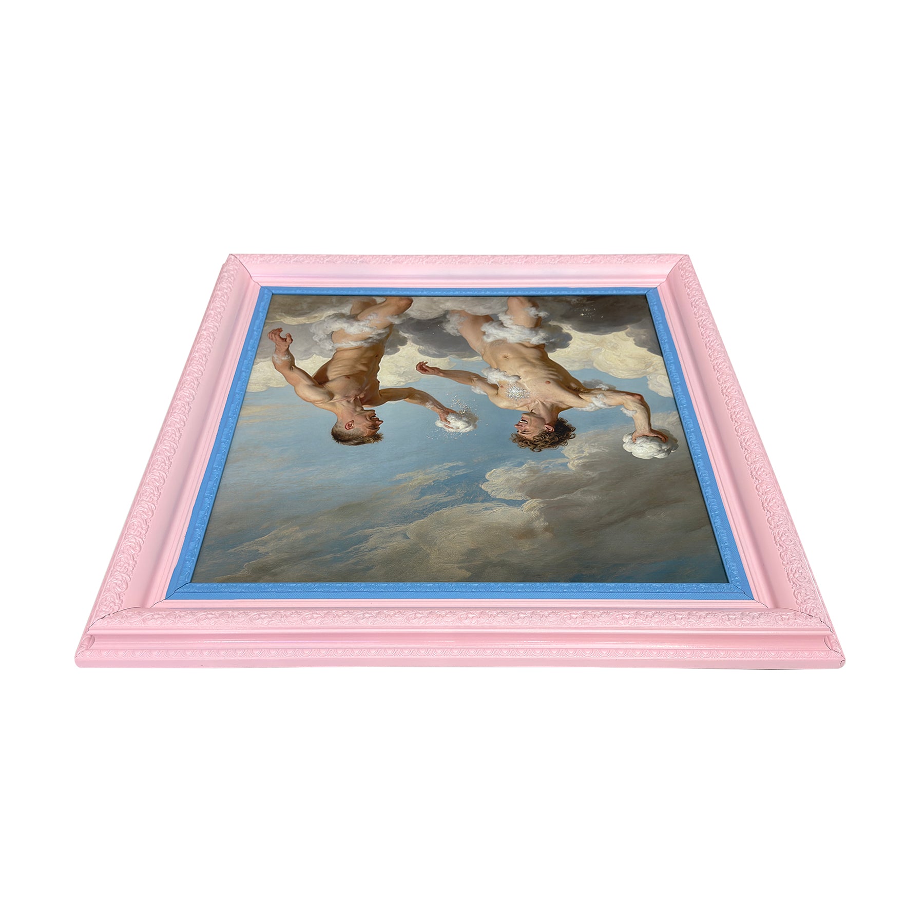 Alex and Blake in The Clouds Stretch Canvas Art Print in Custom Painted Ornate Frame 30"x30"
