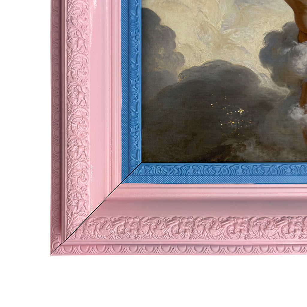 Alex and Blake in The Clouds Stretch Canvas Art Print in Custom Painted Ornate Frame 30"x30"