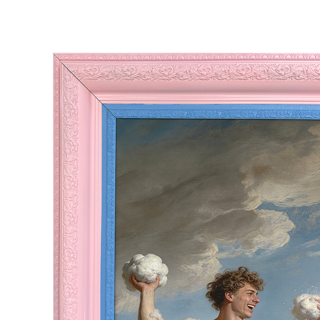 Alex and Blake in The Clouds Stretch Canvas Art Print in Custom Painted Ornate Frame 30"x30"