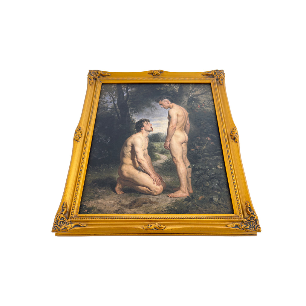 The "Supplicant" 11"x14" Canvas Board Art Print in Restored Vintage Ornate Frame