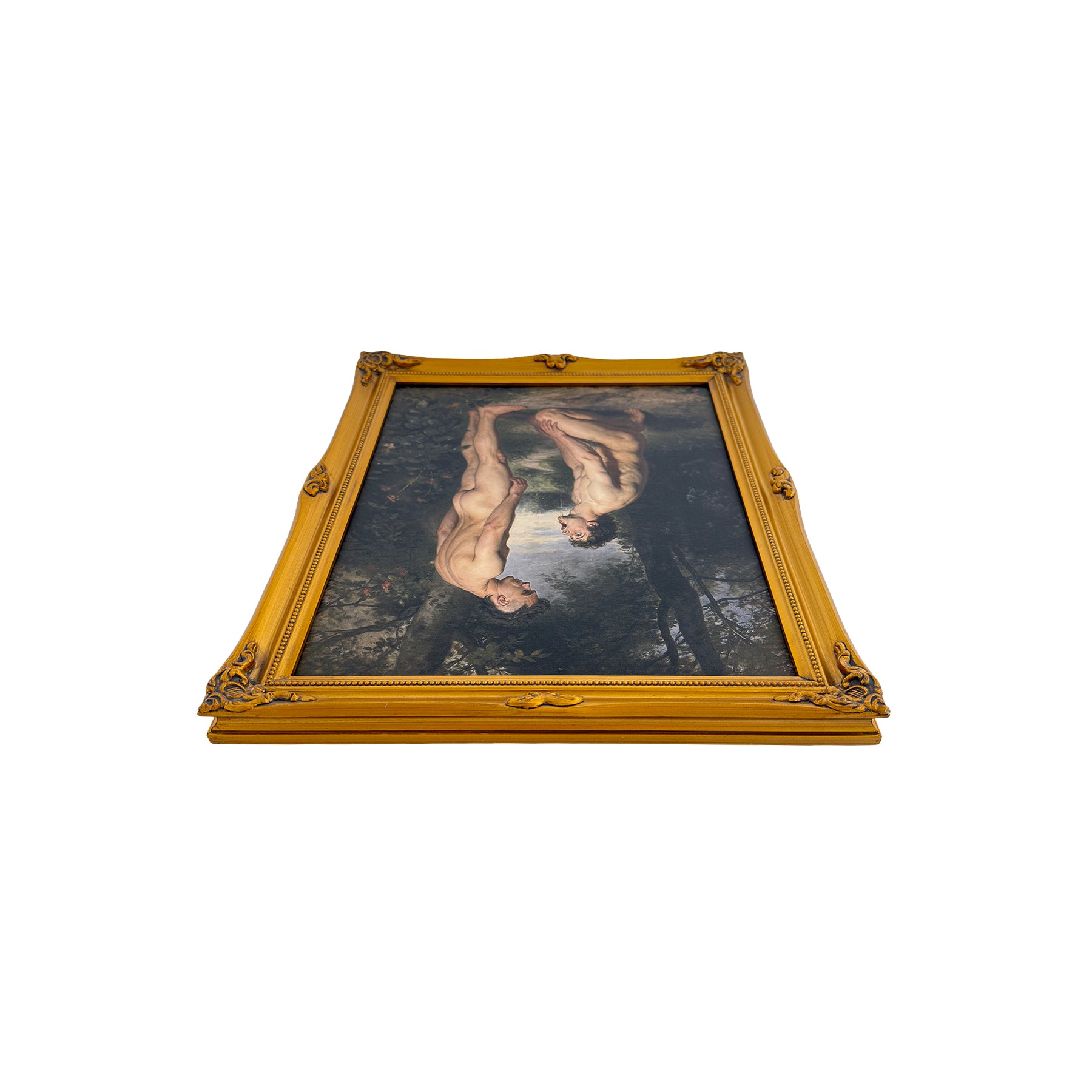 The "Supplicant" 11"x14" Canvas Board Art Print in Restored Vintage Ornate Frame