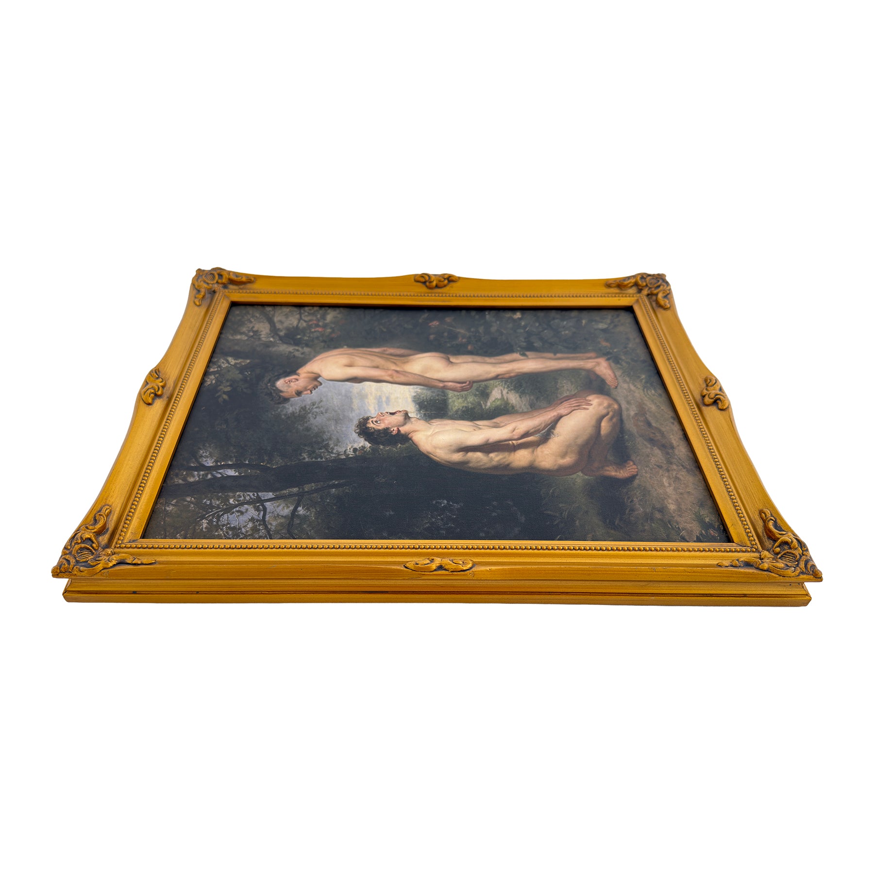 The "Supplicant" 11"x14" Canvas Board Art Print in Restored Vintage Ornate Frame