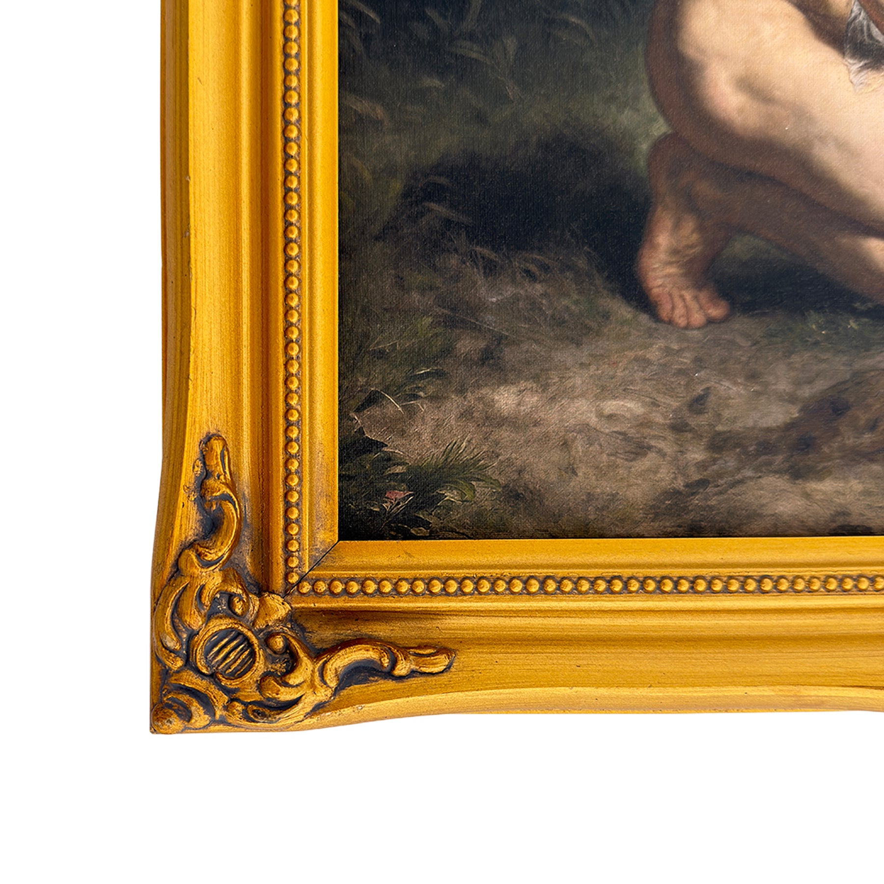 The "Supplicant" 11"x14" Canvas Board Art Print in Restored Vintage Ornate Frame