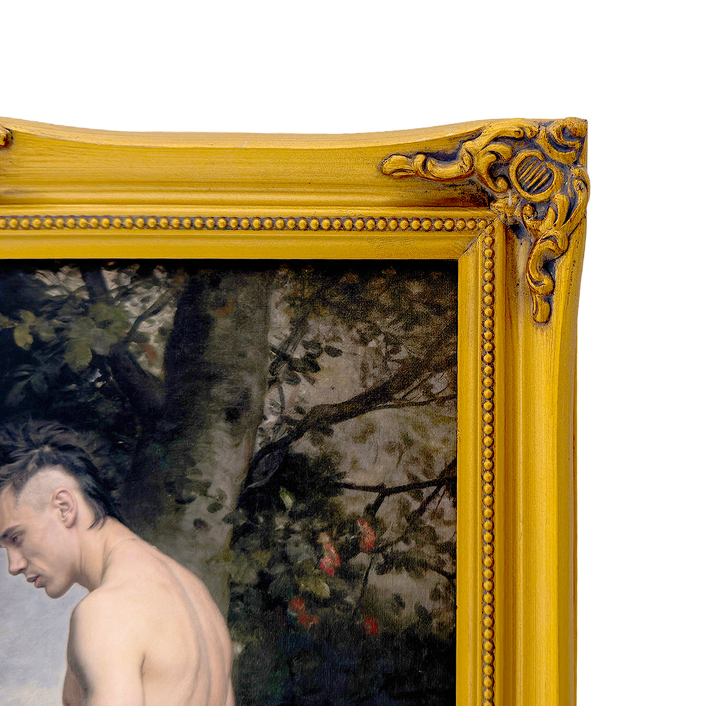 The "Supplicant" 11"x14" Canvas Board Art Print in Restored Vintage Ornate Frame