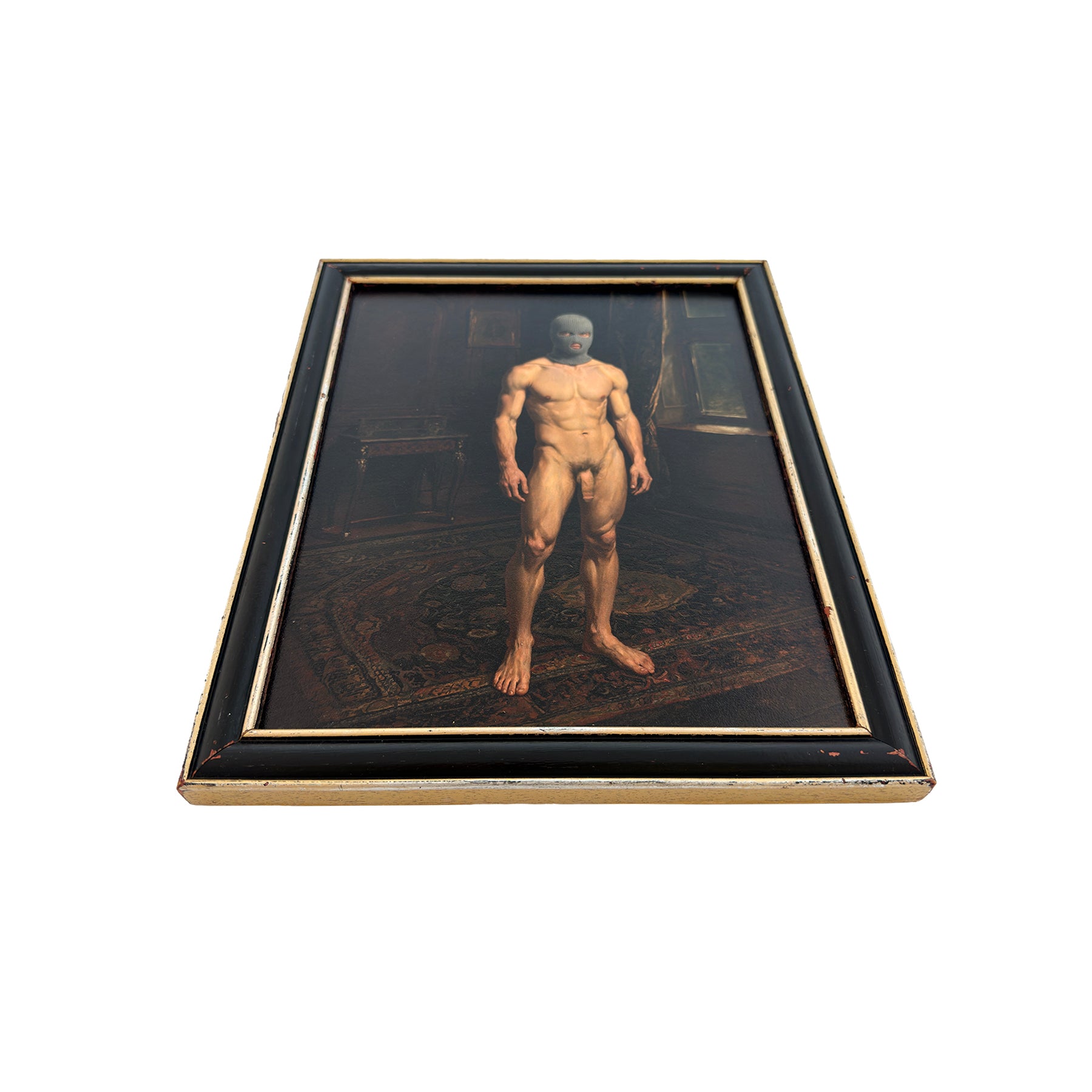 The Vigil of Endymion Masked Nude Study 9"x11" Art Print in Vintage Frame MATURE NSFW NUDE