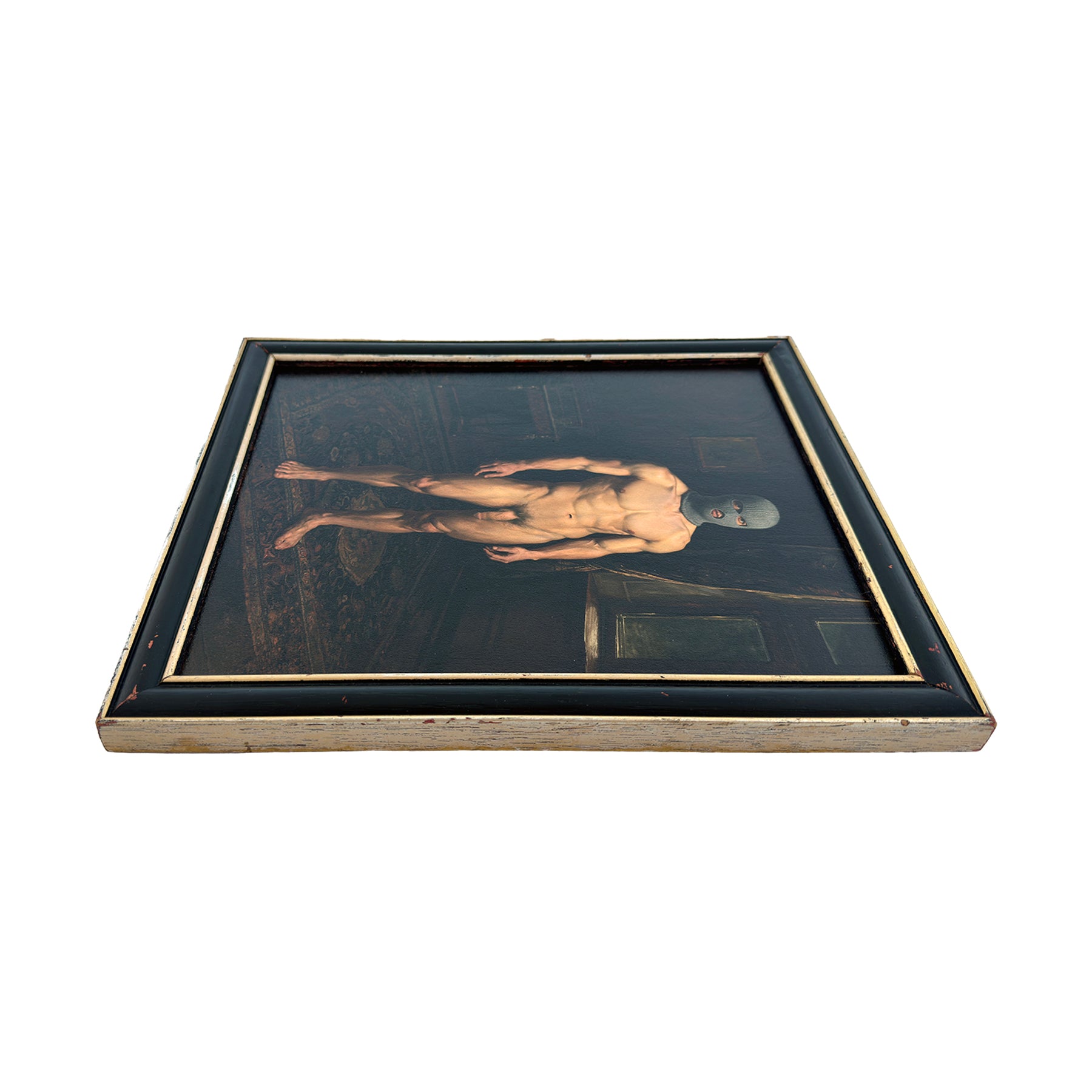 The Vigil of Endymion Masked Nude Study 9"x11" Art Print in Vintage Frame MATURE NSFW NUDE
