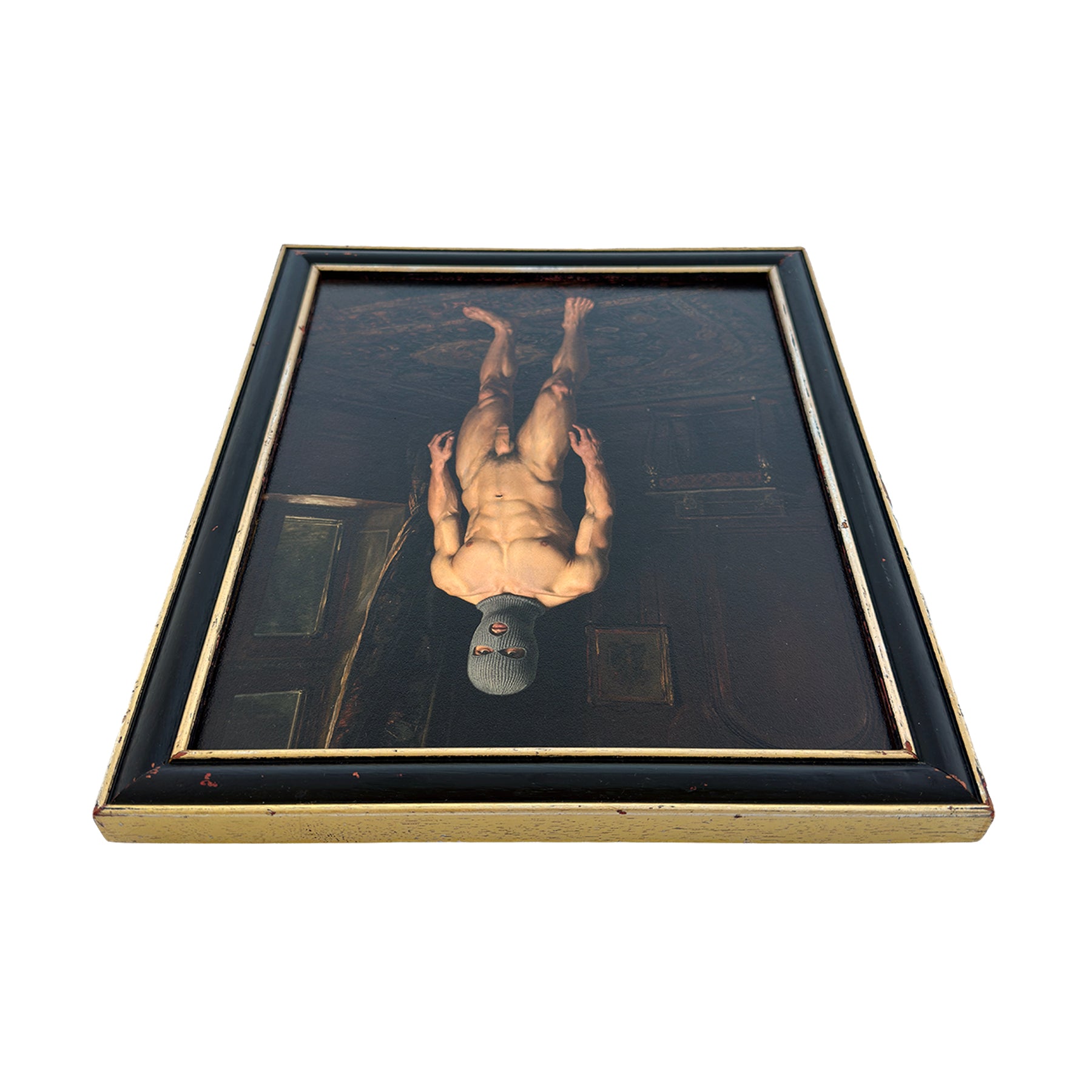 The Vigil of Endymion Masked Nude Study 9"x11" Art Print in Vintage Frame MATURE NSFW NUDE