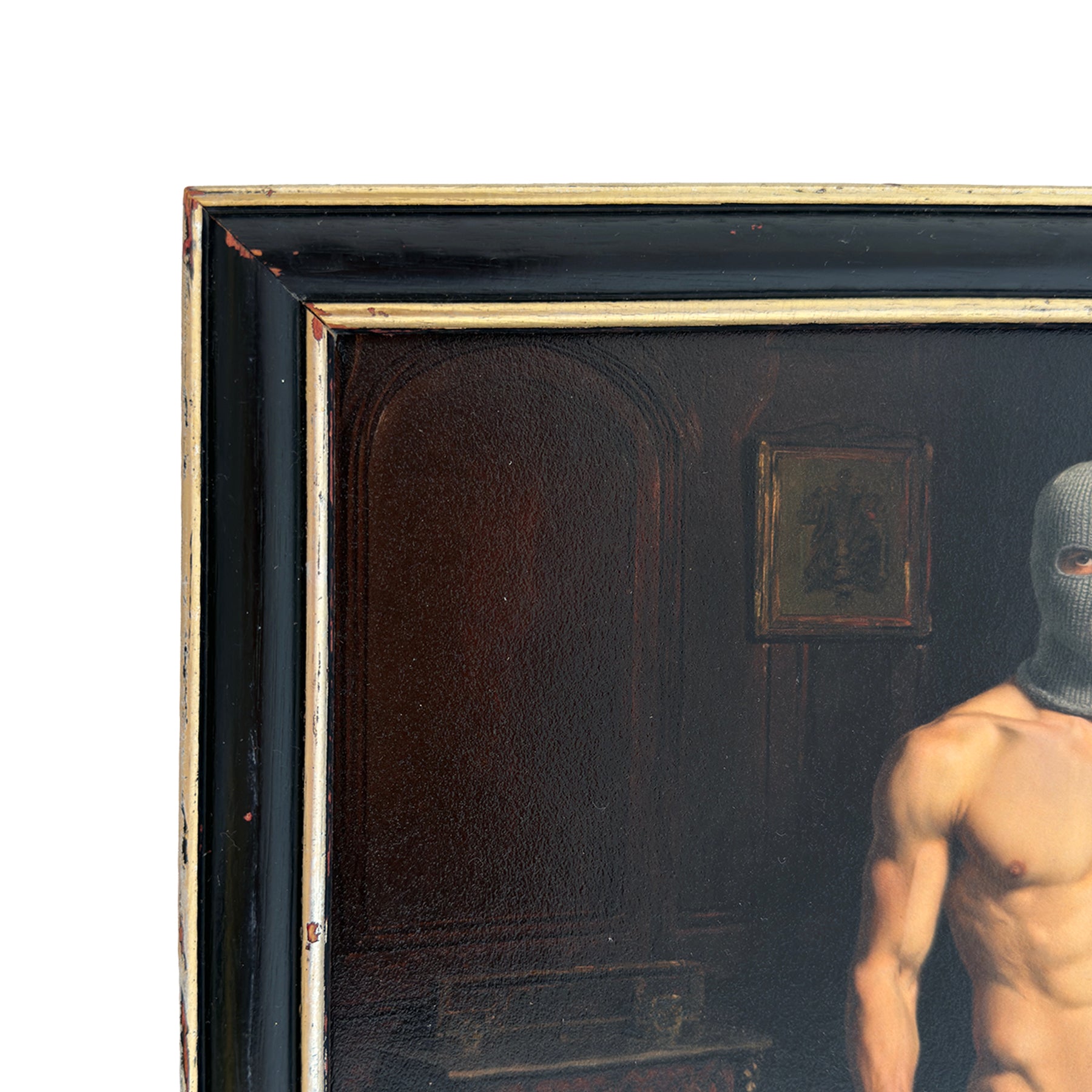 The Vigil of Endymion Masked Nude Study 9"x11" Art Print in Vintage Frame MATURE NSFW NUDE
