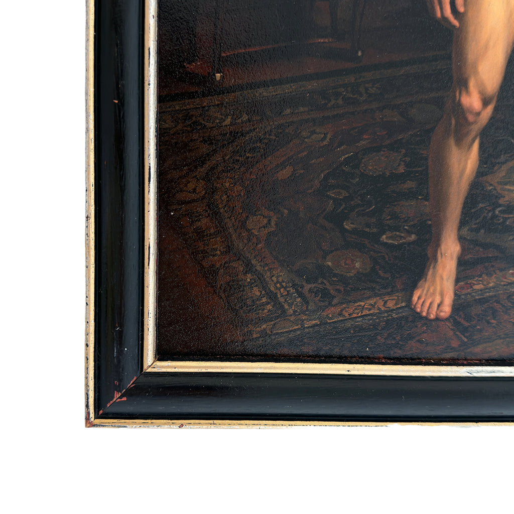 The Vigil of Endymion Masked Nude Study 9"x11" Art Print in Vintage Frame MATURE NSFW NUDE