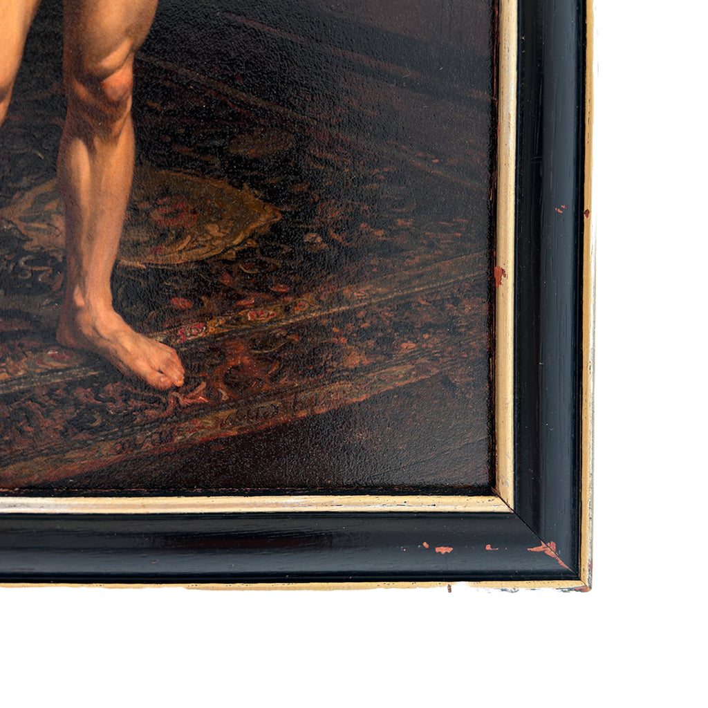The Vigil of Endymion Masked Nude Study 9"x11" Art Print in Vintage Frame MATURE NSFW NUDE