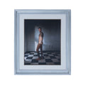 Cooper Between Light and Shadow Original Art Print in Vintage Restored Silver Frame 34"x40" Large Wall Art