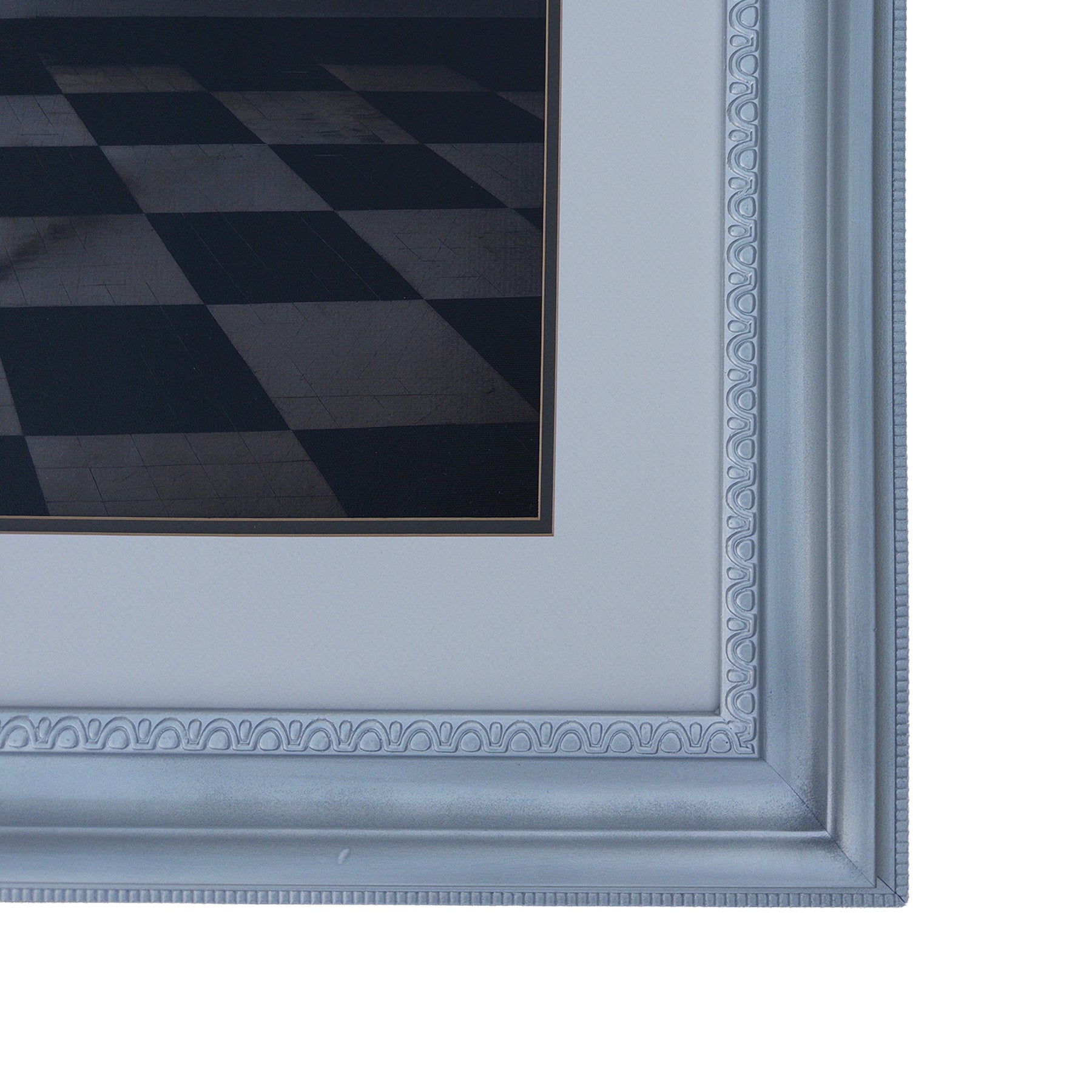 Cooper Between Light and Shadow Original Art Print in Vintage Restored Silver Frame 34"x40" Large Wall Art