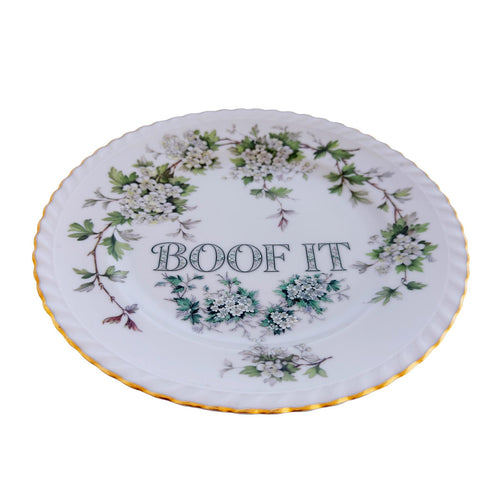 Customized Vintage Hawthorne Plate: "BOOF IT" Wall Art Catch-All Accessory