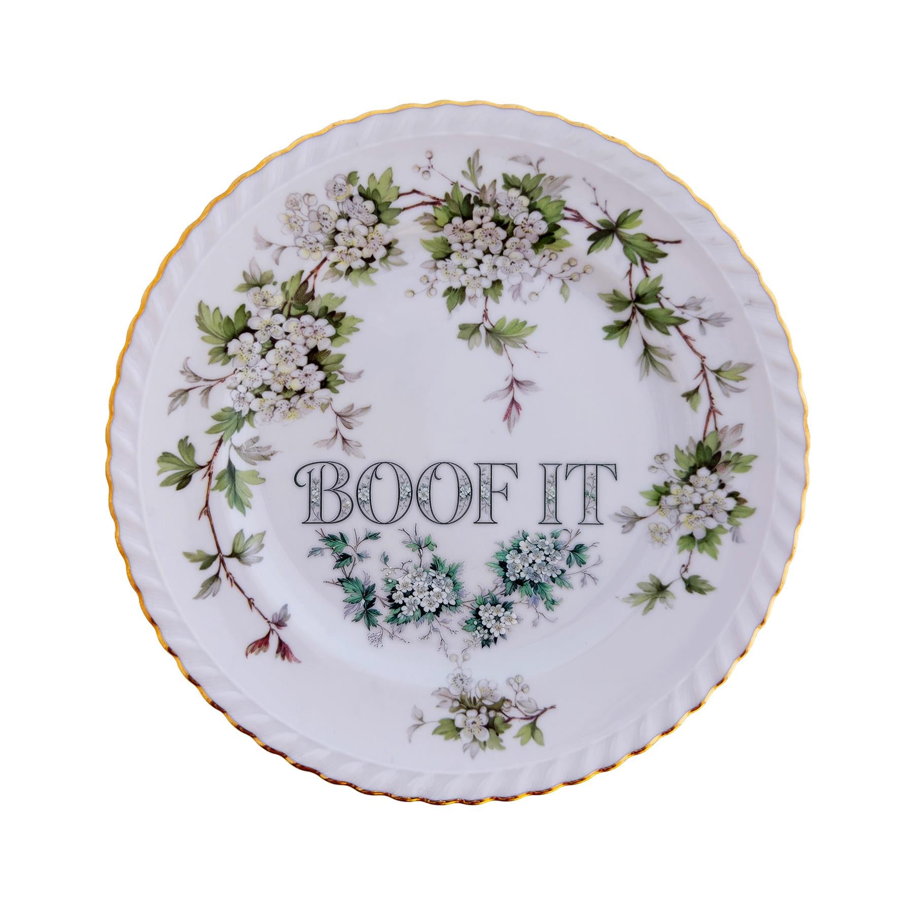 Customized Vintage Hawthorne Plate: "BOOF IT" Wall Art Catch-All Accessory