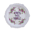 Vintage Sèvres Style Rose Plate: "OWN MY HOLE" Scalloped Edge Wall Art Catch-All