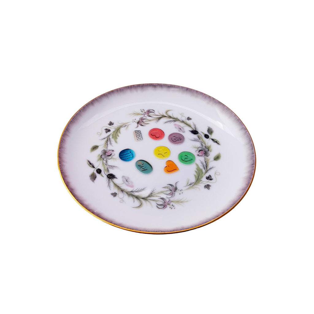 Night Vitamins Mix Small 6" Plate Upcycled Vintage Sango Japan Porcelain